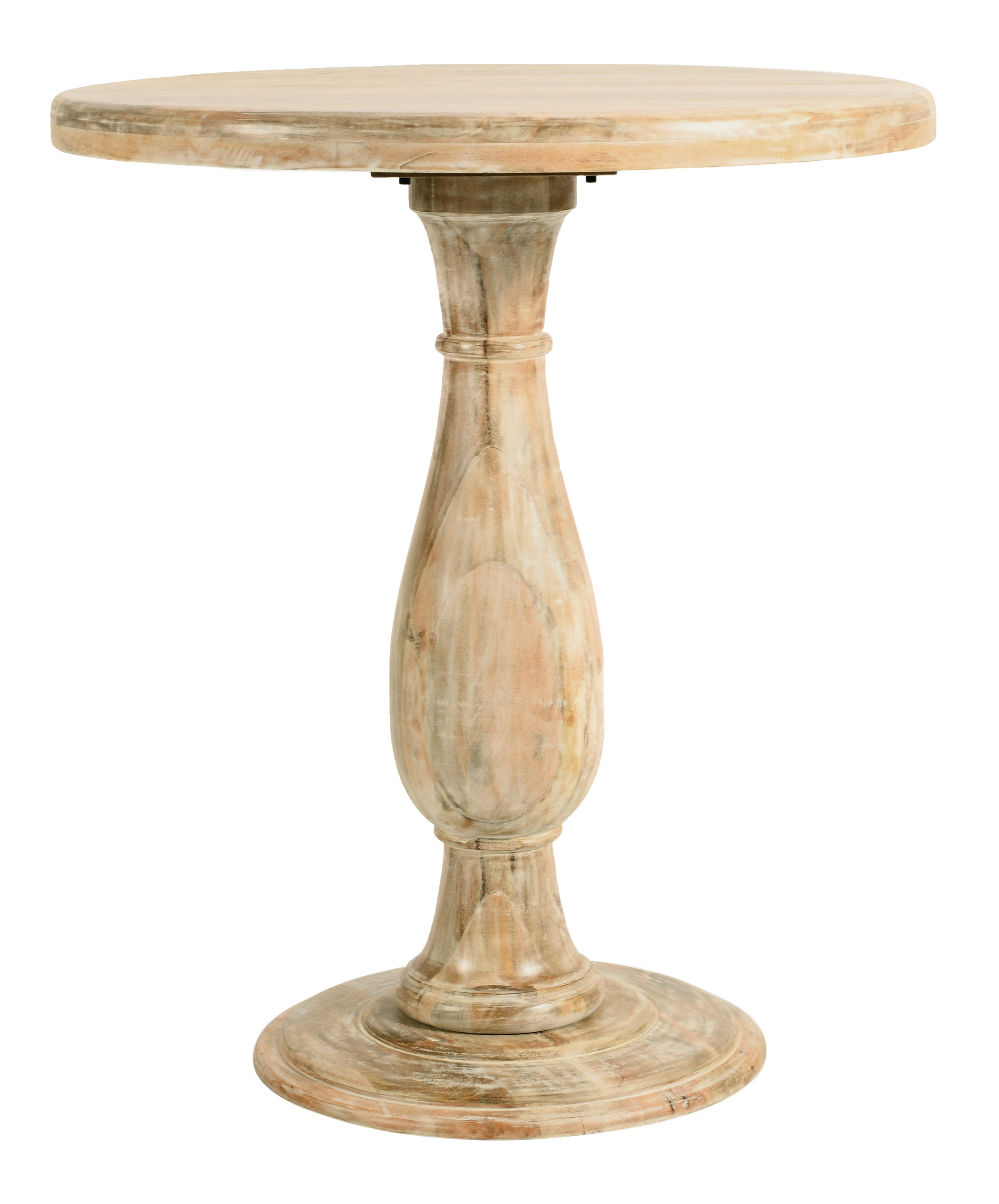 Jenna Pedestal Counter Table in Coastal Natural Finish On Mango Solid ...