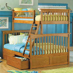 Caramel Latte Columbia Twin over Full Bunk Bed - Bunk Beds