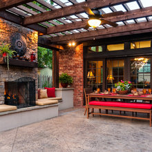 Patios, Gabled Roof With Retaining Wall