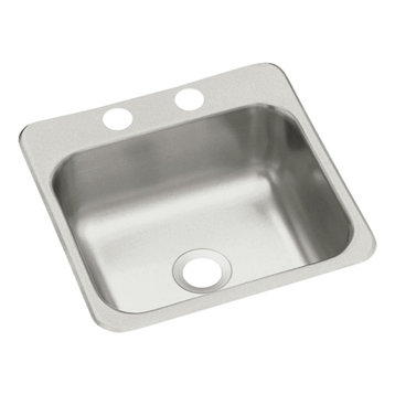 Sterling B155-2 15" Single Basin Drop In Stainless Steel Bar Sink - Stainless