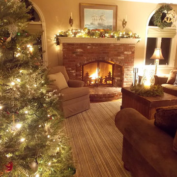 New England Home Decorated For Christmas