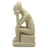 Abstract Cycladic Thinker Statue, 6.25"