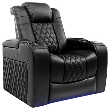 Tuscany Leather Luxury Recliner Black Single Recliner