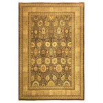 Bareens Designer Rugs - Turkish Knotted Istanbul Tempie Brown/Tan Wool Rug 10'4'' x 14'5'' - Designed with a mesmerizing intricate traditional motif this glorious hand knotted rug is a masterpiece that will fill any space with sophistication and grace. An exhilarating color pallet with an elaborate design, this masterpiece features luxurious hand spun wool with all vegetable dyes to add comfort and style to your decor. The design, color and beautiful chromatic composition with a sheen in traditional and transitional designs, exude beauty, elegance and quality make this rug a masterpiece of its own.
