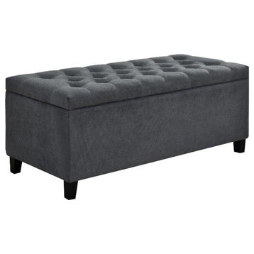Coaster Samir Fabric Upholstered Lift Top Storage Bench Charcoal