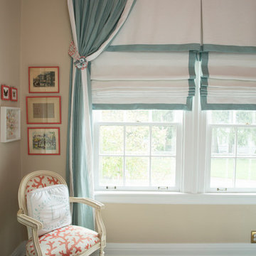 Tangerine Drapes with Custom Valence