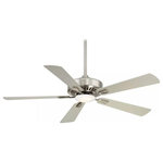 Minka Aire - Minka Aire Contractor Plus Led 52" Ceiling Fan F556L-BN - 52" Ceiling Fan from Contractor Plus Led collection in Brushed Nickel finish. Number of Bulbs 1. No bulbs included. 52" 5-Blade LED Ceiling Fan in Brushed Nickel Finish with Silver Blades with Etched Lens No UL Availability at this time.