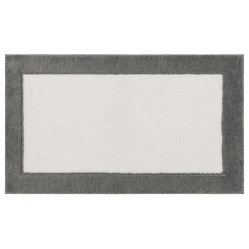 Mohawk Home Counterpoint Knitted Bath Rug, Pewter/White, 1' 8" x 2' 10"