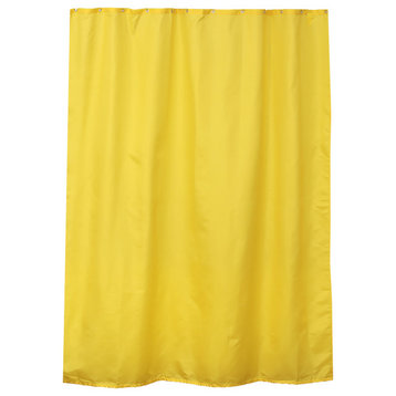 Extra Long Shower Curtain Polyester, 12 Rings, 79"Lx 71"W, Yellow
