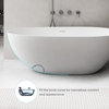 STAR&JANE Egg-shaped Stone Resin Matte Freestanding Bathtub, 59 in ...
