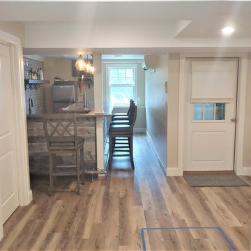 Basement Remodel with Bar and Bathroom