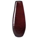 Villacera - Villacera Handcrafted 22" Tall Brown Bamboo Vase Sustainable Bamboo - Accent any space with Villacera's whimsically modern Handcrafted 22 Tall BrownTear Drop Bamboo Floor Vase, perfect as a stand-alone piece or filled with your favorite fillers, silk plants or artificial flowers. Standing 22-Inches tall, its simple curved profile is interrupted by the soft texture of the natural spun bamboo, creating a charming and exotic statement in any living space.  Each Villacera Handmade Bamboo Vase is uniquely hand spun out of sustainable, lightweight bamboo, leaving minimal differences of each piece.  Bamboo is relatively lightweight, yet dense and therefore very durable, requiring little to no maintenance, providing your home and dining room with decor for years to come.
