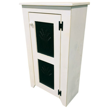 Punched Tin Cabinet, Cottage White