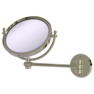 8" Wall-Mount Makeup Mirror 3X Magnification, Polished Nickel
