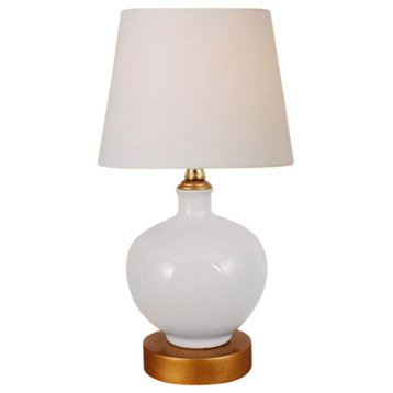 White Porcelain Vase Table Lamp 13"