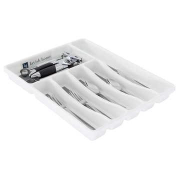 Silverware Drawer Organizer With Six Sections And Nonslip Tray By Lavish Home