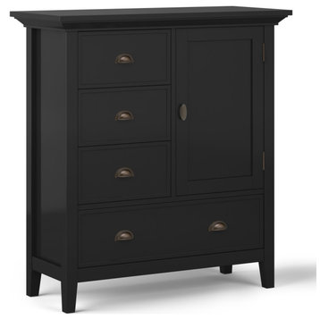 Redmond Solid Wood 39 Inch Wide Transitional Medium Storage Cabinet In Black