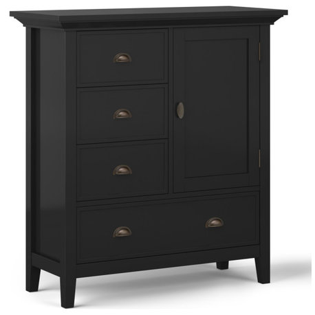 Redmond Wood Medium Storage Cabinet, Black, Black