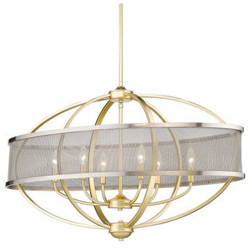 Golden Lighting 3167-LP OG-PW Colson Linear Pendant (with shade)