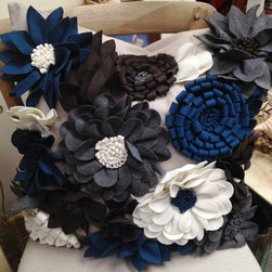 Felt Floral Garden Pillow - Decorative Pillows
