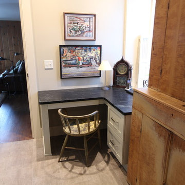 Built in Desk in Laundry Room with File Drawer Storage