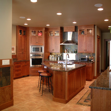 Craftsman Style Kitchen with Cherry Cabinets