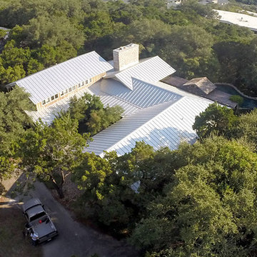Custom Home with White Metal Roof