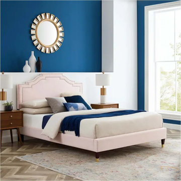 Mod 6857 Pnk Modway Furniture Adelaide Adelaide Performance Velvet Full Platform