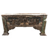Consigne Antique Media Console Table Rustic Wooden Reclaimed Hall Table