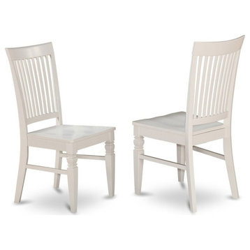 Weston Dining Wood Seat Dining Chair With Slatted Back, Set of 2