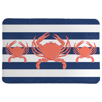 Laural Home Crab Stripe Memory Foam Rug, 20"x30"