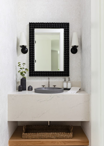 Transitional Powder Room by Waterstone City Homes, Inc.
