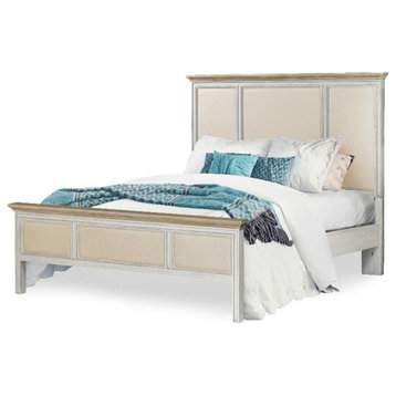 Sea Wind Florida Captiva Island Wood Queen Bed in White/Light Brown