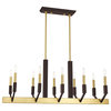 Livex Lighting Satin Brass & Bronze 10-Light Linear Chandelier