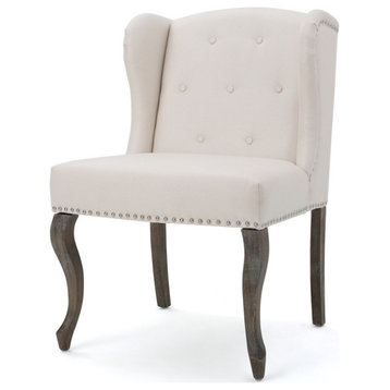 GDF Studio Asheville Modern Fabric Wingback Chair, Beige