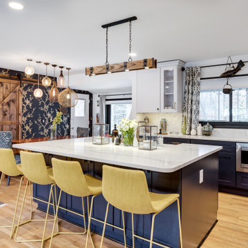 Eclectic White and Blue Kitchen Design Fairfax, VA