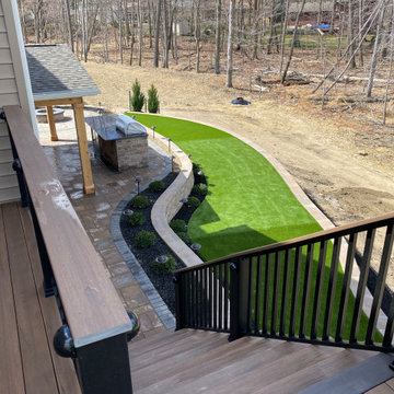 Independence Deck, Structure, Patio, Fireplace, Walls, Artificial Turf & Lights