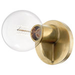 Hudson Valley Lighting - Bodine 1 Light Round Wall Sconce, Aged Brass Finish - Features: