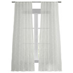 Half Price Drapes - Florentina Embroidered Sheer Curtain Single Panel, White, 50"x120" - HPD has redefined the construction of sheer curtains and panels. Our Embroidered Sheer Collection are unmatched in their quality. Each panel creates a beautiful diffusion of light. As a general rule, for proper fullness panels should measure 2-3 times the width of your window/opening.