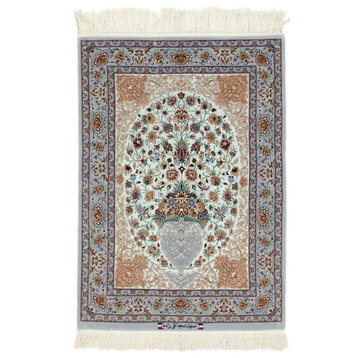 Persian Rug Isfahan Silk Warp 4'1"x2'9"