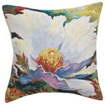 Charlotte Home Furnishings Inc. - A Time To Dream 1 Decorative Couch Pillow Cover - A Time To Dream 1 is a Belgian impressionist tapestry cushion cover piece inspired by the works of Simon Bull. Bull's floral art has brought him great renown, celebrated by royalty and revered among his peers. Bull's art style is both provocative and traditional, which adds to the appeal. This piece is a wonderful addition to your home decor motif, adding an air of softness and splendor to any room.