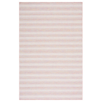 Safavieh Hampton Htn231V Striped Rug, Pink Ivory/Multi, 5'1"x7'6"