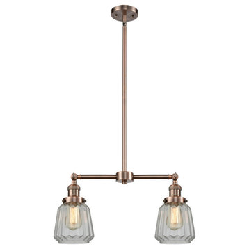 Innovations Chatham 2-LT Small Bell 22" Chandelier - Antique Copper