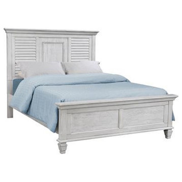 Coaster Franco Farmhouse Wood Queen Panel Bed in Antique White