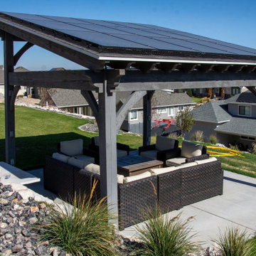 Timber Frame Pavilion w/Solar Panels & Integrated Power Posts