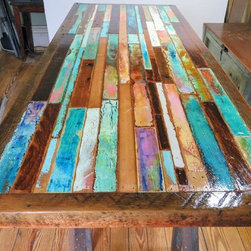 Boat wood inspired table top - Products