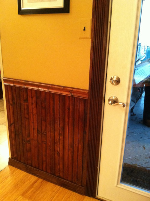 Old stained wainscot.
