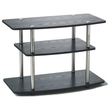 Convenience Concepts Designs2Go Three-Tier TV Stand in Black Wood Finish