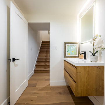 Hall Bath Vanity Beside the Stair - Marina del Rey Condo
