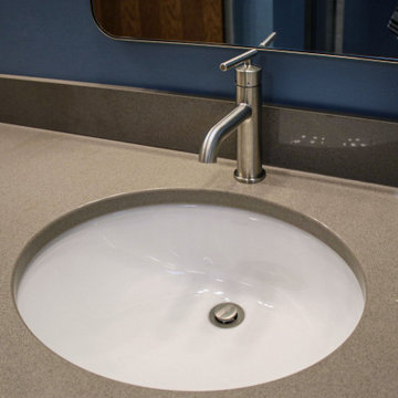 Updated Master Bath with Quartz Countertops, Freestanding Tub & Tiled Shower